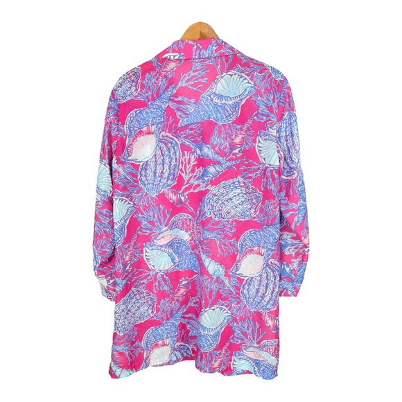 Talbots Seashell Semi Sheer Dress Tunic Swimsuit Coverup Beachy Resortwear EUC - Picture 4 of 8